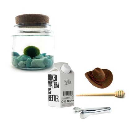 Combo Amazonite Moss Amigo with brown country hat and silver tong.