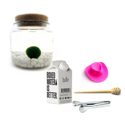 Combo Classic Moss Amigo with pink country hat and silver tong.